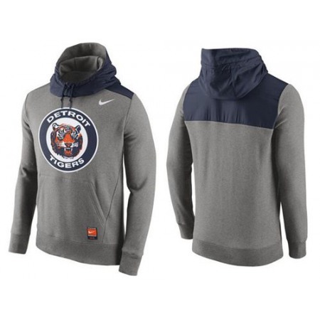 Men's Detroit Tigers Gray Cooperstown Collection Hybrid Pullover Hoodie_1