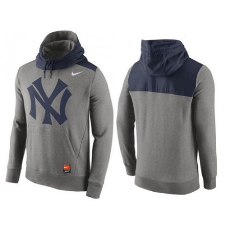 Men's New York Yankees Gray Cooperstown Collection Hybrid Pullover Hoodie_1