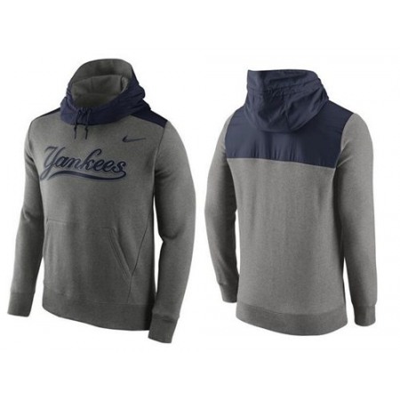 Men's New York Yankees Gray Cooperstown Collection Hybrid Pullover Hoodie