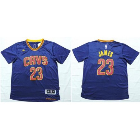 Cavaliers #23 LeBron James Navy Blue Short Sleeve Stitched NBA Jersey