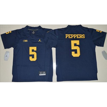 Wolverines #5 Jabrill Peppers Navy Blue Stitched Youth NCAA Jersey