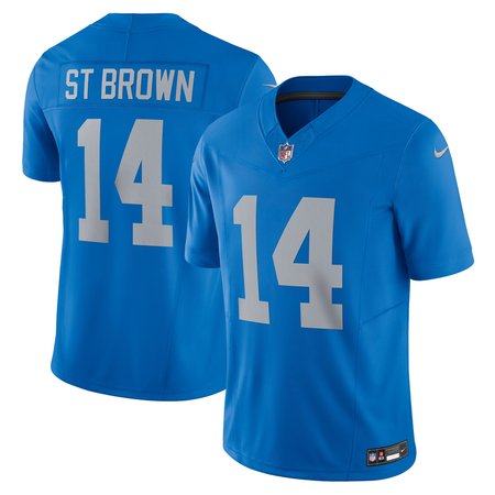 Men's Detroit Lions #14 Amon-Ra St. Brown Blue Vapor F.U.S.E. Alternate Limited Jersey