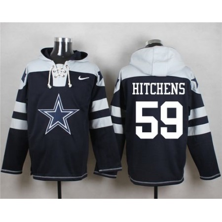 Cowboys #59 Anthony Hitchens Navy Blue Player Pullover NFL Hoodie