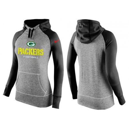 Women's Green Bay Packers Performance Hoodie Grey & Black