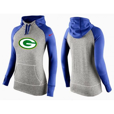 Women's Green Bay Packers Performance Hoodie Grey & Blue