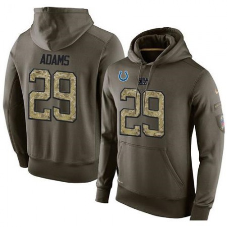 NFL Men's Indianapolis Colts #29 Mike Adams Stitched Green Olive Salute To Service KO Performance Hoodie