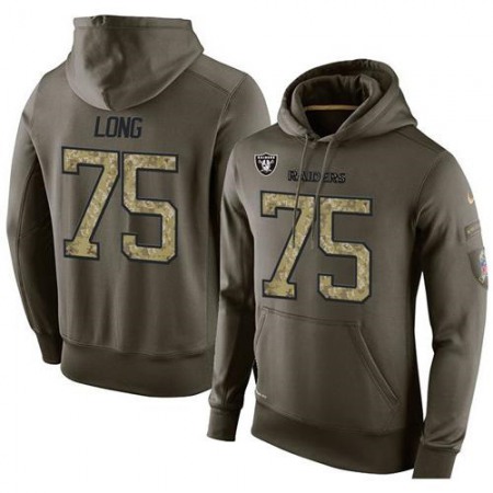 NFL Men's Oakland Raiders #75 Howie Long Stitched Green Olive Salute To Service KO Performance Hoodie