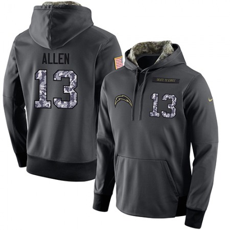 NFL Men's San Diego Chargers #13 Keenan Allen Stitched Black Anthracite Salute to Service Player Performance Hoodie