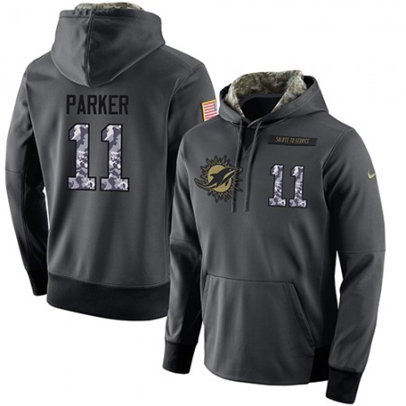 NFL Men's Miami Dolphins #11 DeVante Parker Stitched Black Anthracite Salute to Service Player Performance Hoodie