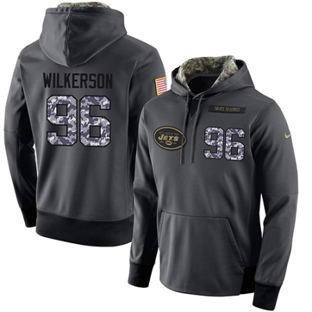 NFL Men's New York Jets #96 Muhammad Wilkerson Stitched Black Anthracite Salute to Service Player Performance Hoodie