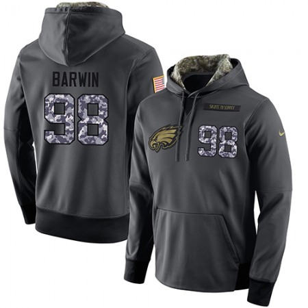 NFL Men's Philadelphia Eagles #98 Connor Barwin Stitched Black Anthracite Salute to Service Player Performance Hoodie
