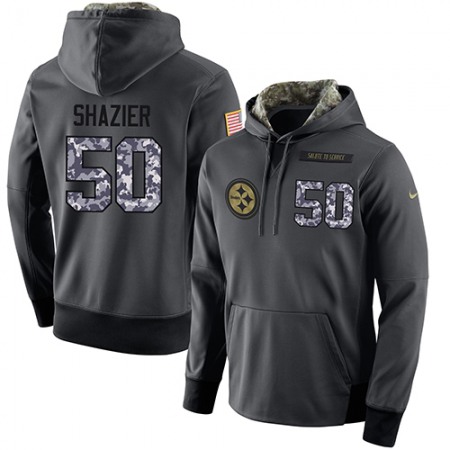NFL Men's Pittsburgh Steelers #50 Ryan Shazier Stitched Black Anthracite Salute to Service Player Performance Hoodie