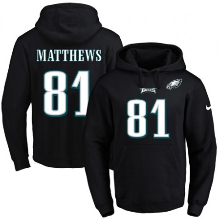 Eagles #81 Jordan Matthews Black Name & Number Pullover NFL Hoodie