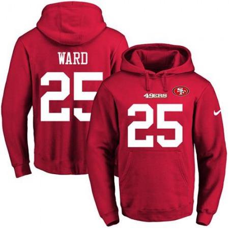 49ers #25 Jimmie Ward Red Name & Number Pullover NFL Hoodie