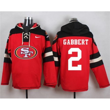 49ers #2 Blaine Gabbert Red Player Pullover NFL Hoodie