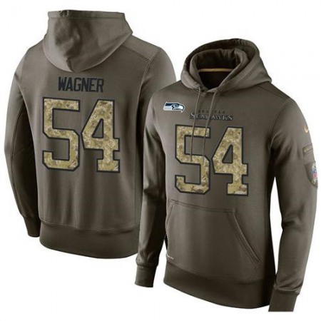 NFL Men's Seattle Seahawks #54 Bobby Wagner Stitched Green Olive Salute To Service KO Performance Hoodie