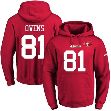 49ers #81 Terrell Owens Red Name & Number Pullover NFL Hoodie