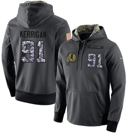 NFL Men's Washington Redskins #91 Ryan Kerrigan Stitched Black Anthracite Salute to Service Player Performance Hoodie