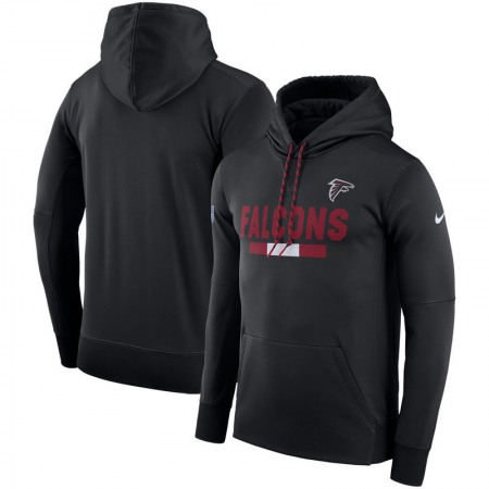 Men's Atlanta Falcons Black Sideline Team Name Performance Pullover Hoodie
