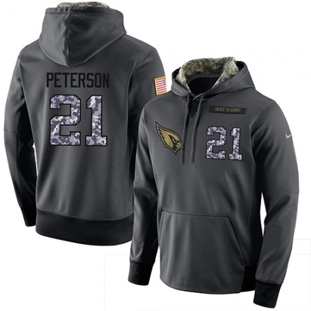 NFL Men's Arizona Cardinals #21 Patrick Peterson Stitched Black Anthracite Salute to Service Player Performance Hoodie