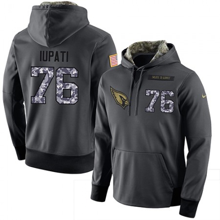 NFL Men's Arizona Cardinals #76 Mike Iupati Stitched Black Anthracite Salute to Service Player Performance Hoodie