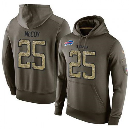 NFL Men's Buffalo Bills #25 LeSean McCoy Stitched Green Olive Salute To Service KO Performance Hoodie