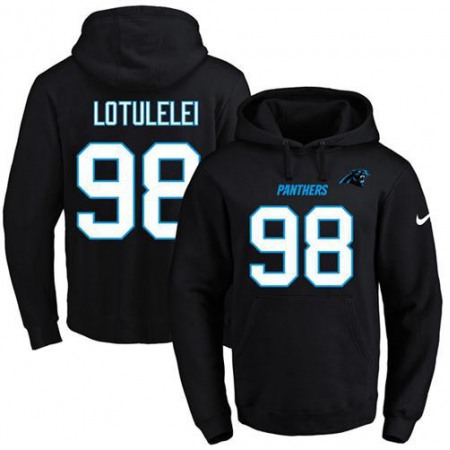 Panthers #98 Star Lotulelei Black Name & Number Pullover NFL Hoodie