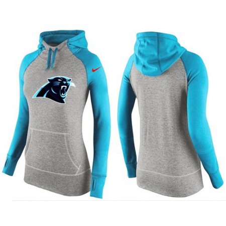 Women's Carolina Panthers Performance Hoodie Grey & Light Blue_2