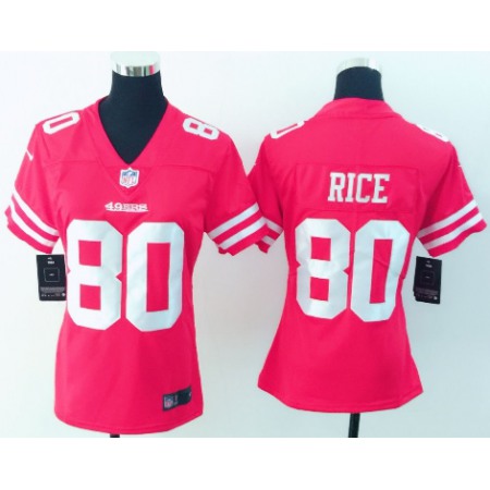 Women's San Francisco 49ers #80 Jerry Rice Red Vapor Untouchable Limited Stitched NFL Jersey