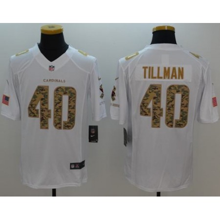 Cardinals #40 Pat Tillman White Men's Stitched NFL Limited Salute to Service Jersey