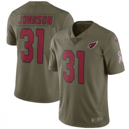 Men's Arizona Cardinals #31 David Johnson Olive Salute To Service Limited Stitched NFL Jersey