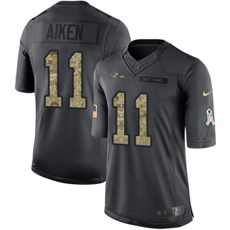 Ravens #11 Kamar Aiken Black Men's Stitched NFL Limited 2016 Salute to Service Jersey