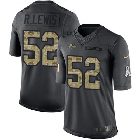 Ravens #52 Ray Lewis Black Men's Stitched NFL Limited 2016 Salute to Service Jersey