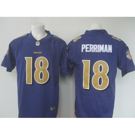 Men's Ravens #18 Breshad Perriman Purple Limited Rush NFL Jersey
