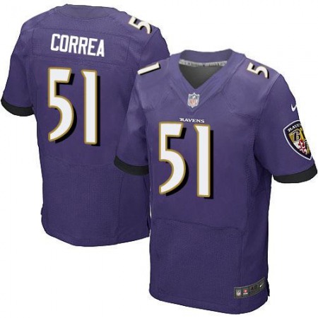 Ravens #51 Kamalei Correa Purple Team Color Men's Stitched NFL New Elite Jersey