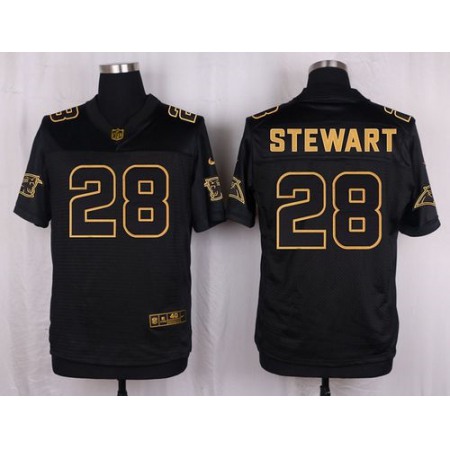 Panthers #28 Jonathan Stewart Black Men's Stitched NFL Elite Pro Line Gold Collection Jersey