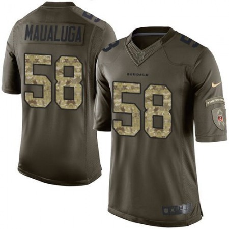 Bengals #58 Rey Maualuga Green Men's Stitched NFL Limited Salute to Service Jersey