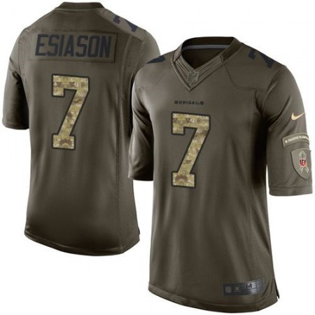 Bengals #7 Boomer Esiason Green Men's Stitched NFL Limited Salute to Service Jersey