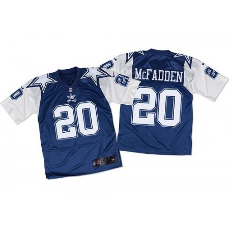 Cowboys #20 Darren McFadden Navy Blue/White Throwback Men's Stitched NFL Elite Jersey