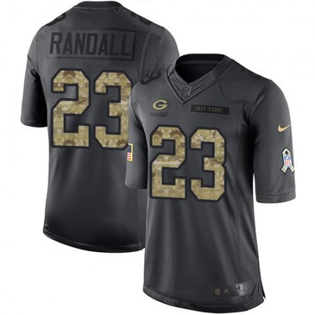 Packers #23 Damarious Randall Black Men's Stitched NFL Limited 2016 Salute To Service Jersey