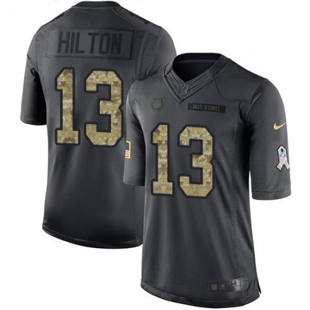 Colts #13 T.Y. Hilton Black Men's Stitched NFL Limited 2016 Salute to Service Jersey