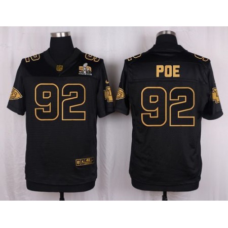 Chiefs #92 Dontari Poe Black Men's Stitched NFL Elite Pro Line Gold Collection Jersey