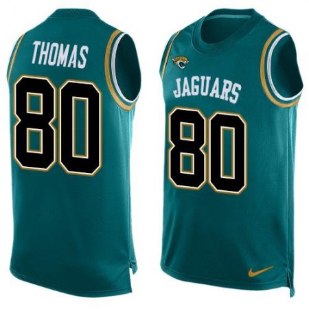 Jaguars #80 Julius Thomas Teal Green Team Color Men's Stitched NFL Limited Tank Top Jersey