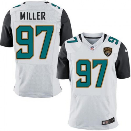 Jaguars #97 Roy Miller White Men's Stitched NFL Elite Jersey