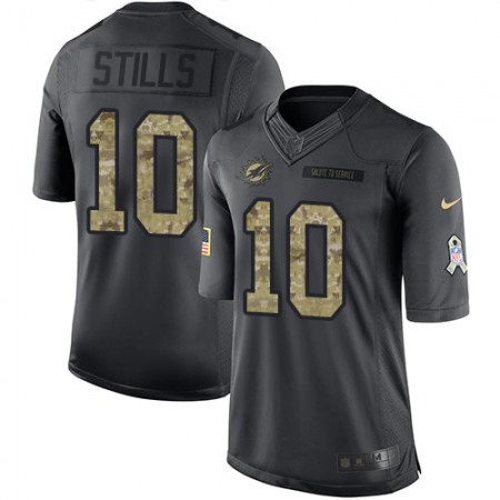 Dolphins #10 Kenny Stills Black Men's Stitched NFL Limited 2016 Salute to Service Jersey