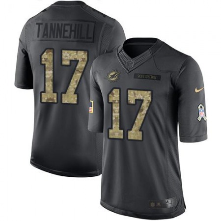 Dolphins #17 Ryan Tannehill Black Men's Stitched NFL Limited 2016 Salute to Service Jersey