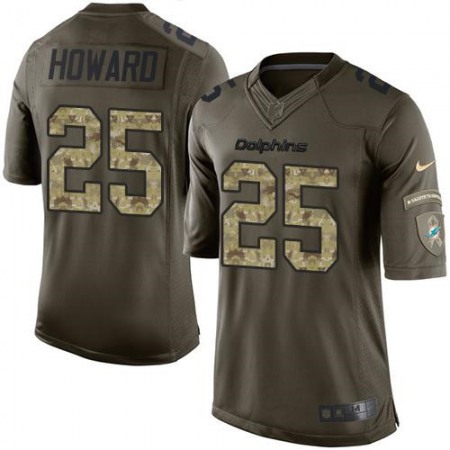 Dolphins #25 Xavien Howard Green Men's Stitched NFL Limited Salute to Service Jersey