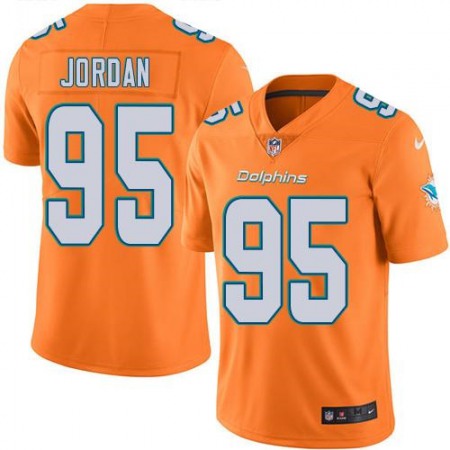 Dolphins #95 Dion Jordan Orange Men's Stitched NFL Limited Rush Jersey
