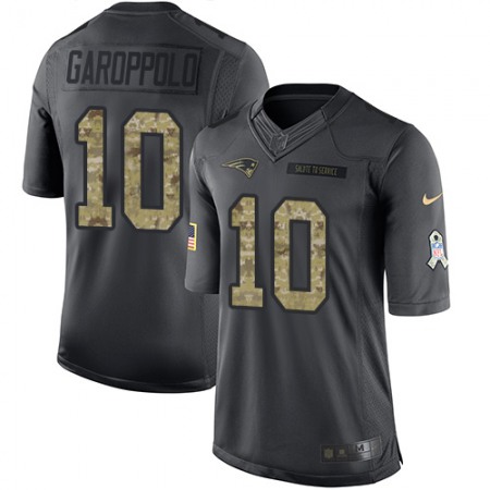 Patriots #10 Jimmy Garoppolo Black Men's Stitched NFL Limited 2016 Salute To Service Jersey