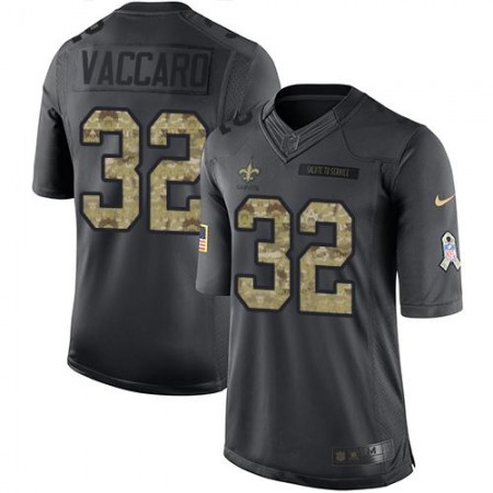 Saints #32 Kenny Vaccaro Black Men's Stitched NFL Limited 2016 Salute To Service Jersey